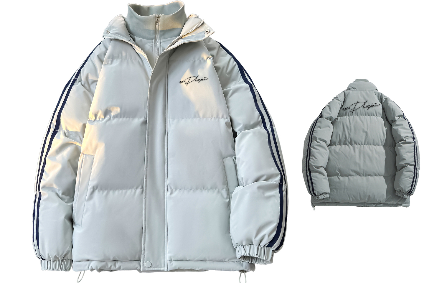 WARRIOR Пуховик Huichao Riding The Wind Collection унисекс, Blue Gray